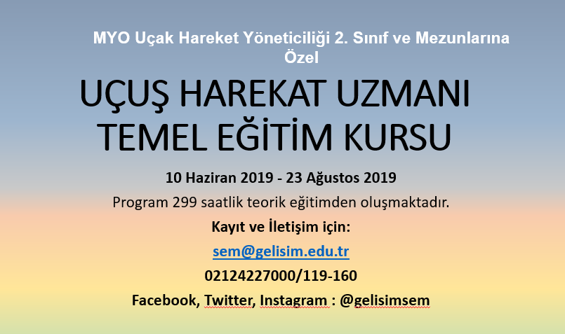 Uçuş Harekat Uzmanı Temel Eğitim Kursu