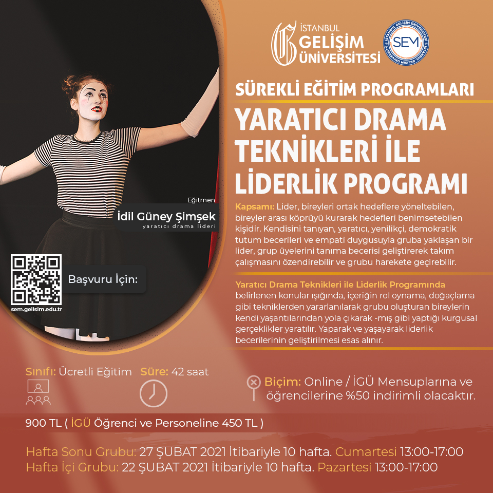 Yaratıcı Drama Teknikleri ile Liderlik Programı (Hafta içi Programı)